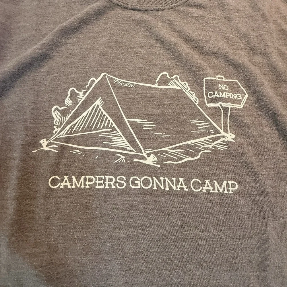 The North Face T-Shirt Brown Short Sleeve Campers Gonna Camp L